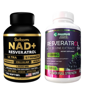 Tratamiento Antienvejecimiento X 3 meses NAD + Resveratrol 200 Capsulas -  La Fórmula Definitiva para una Vida Larga y Saludable