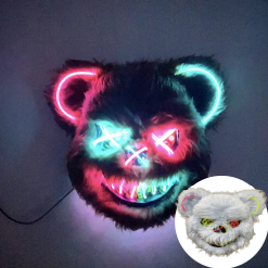 MASCARA DISFRAZ HALLOWEN OSO DOBLE LUZ L