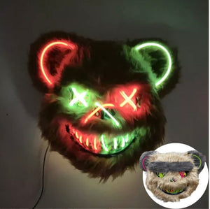 MASCARA DISFRAZ HALLOWEN OSO DOBLE LUZ L