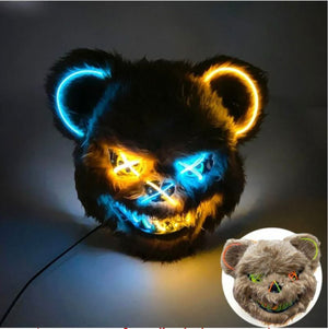 MASCARA DISFRAZ HALLOWEN OSO DOBLE LUZ L