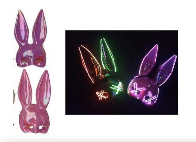 Máscara Conejita Playboy Tornasol LED